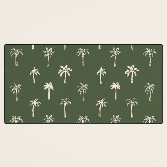 Vintage palm tree beach doodle pattern Desk Mat Gallery Image 3