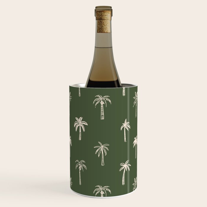 Vintage palm tree beach doodle pattern Wine Chiller Gallery Image 1
