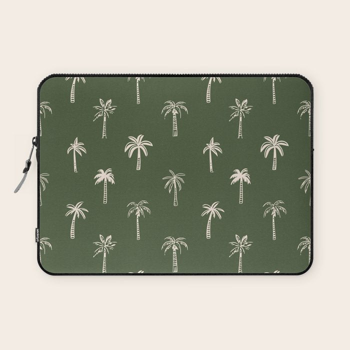 Vintage palm tree beach doodle pattern Laptop Sleeve Gallery Image 1