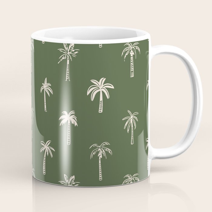 Vintage palm tree beach doodle pattern Coffee Mug Gallery Image 1