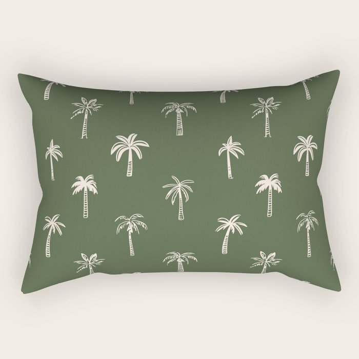 Vintage palm tree beach doodle pattern Rectangular Pillow Gallery Image 2
