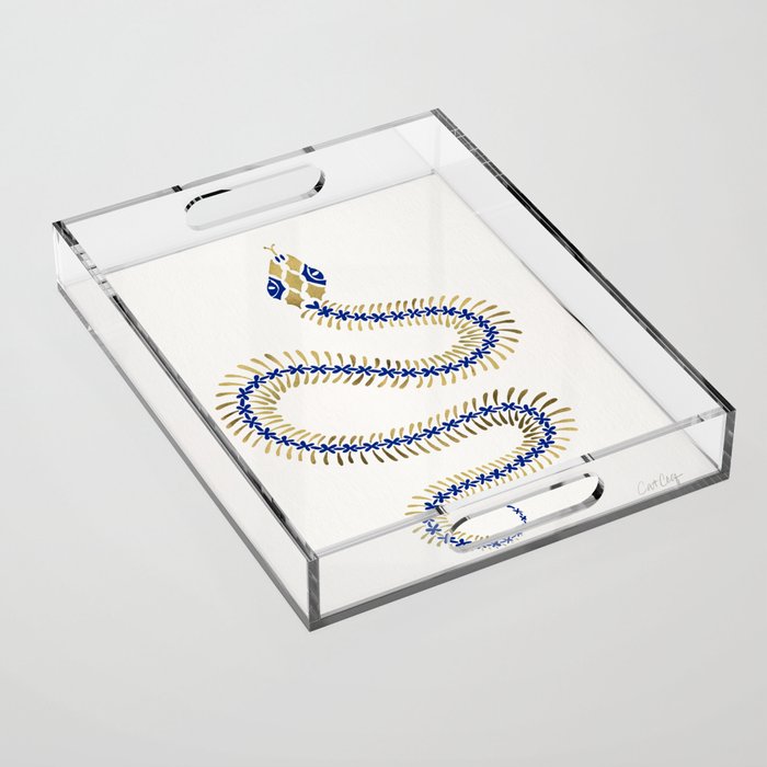 Snake Skeleton - Navy & Gold Palette Acrylic Tray Gallery Image 1