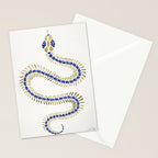Snake Skeleton - Navy & Gold Palette Stationery Card Gallery Image 2