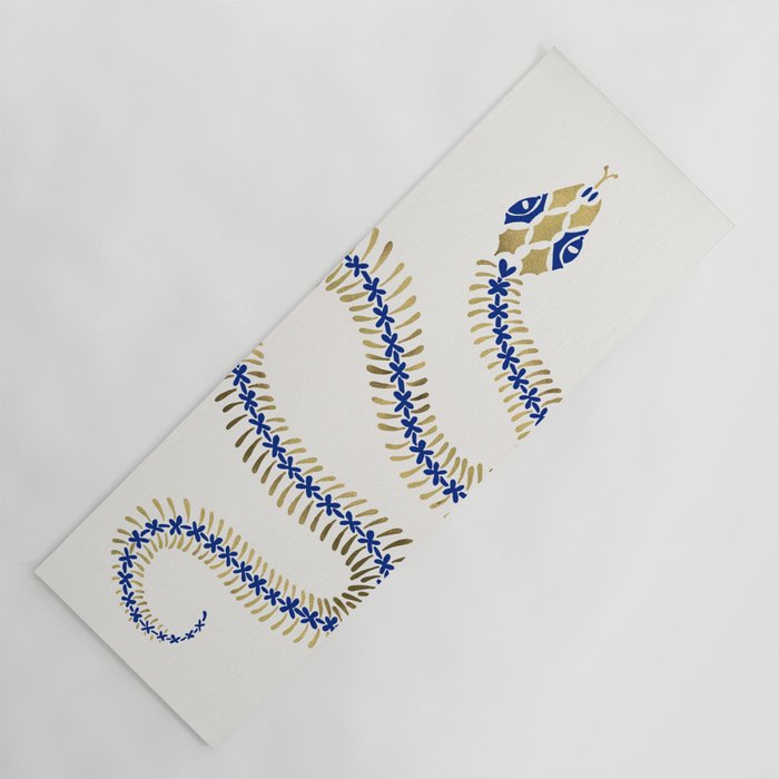 Snake Skeleton - Navy & Gold Palette Yoga Mat Gallery Image 1