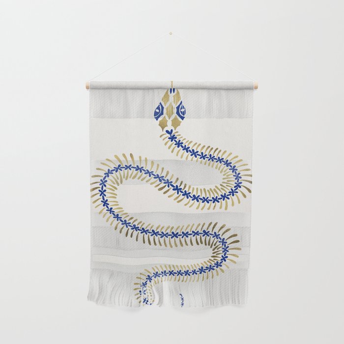 Snake Skeleton - Navy & Gold Palette Wall Hanging Gallery Image 1