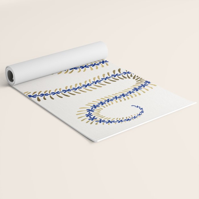 Snake Skeleton - Navy & Gold Palette Yoga Mat Gallery Image 2
