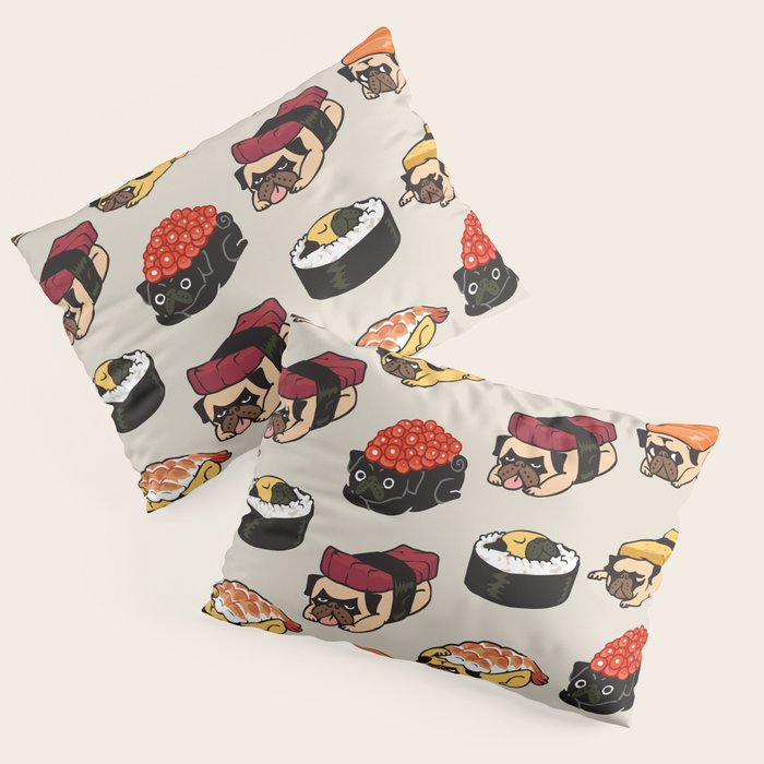 Sushi Pug Pillow Sham Gallery Image 3