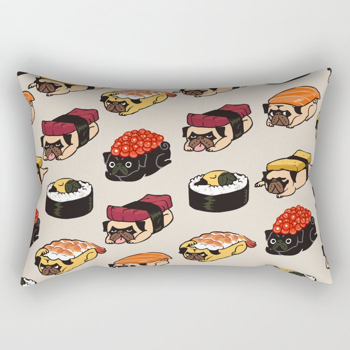 Sushi Pug Rectangular Pillow Gallery Image 2