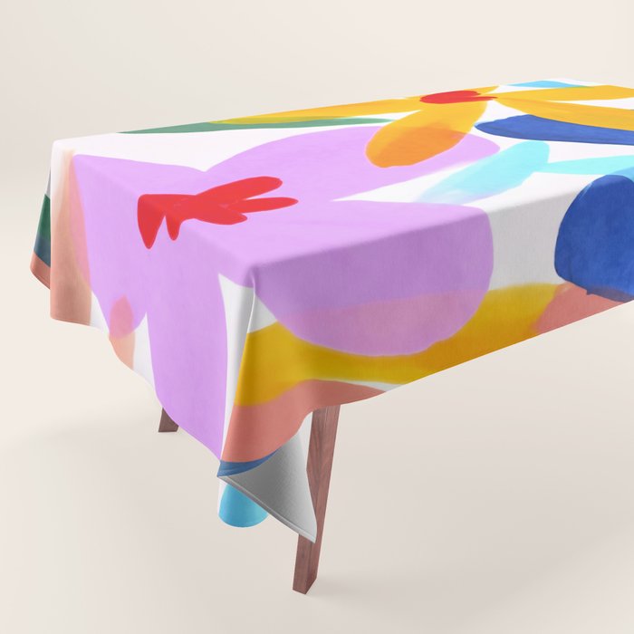 Playful Petals Mid Century Bold Groovy Flower Garden  Tablecloth Gallery Image 1