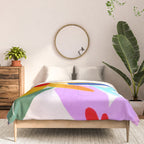 Playful Petals Mid Century Bold Groovy Flower Garden  Comforter Gallery Image 3