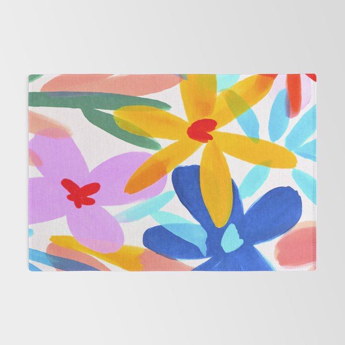 Playful Petals Mid Century Bold Groovy Flower Garden  Rug Gallery Image 2