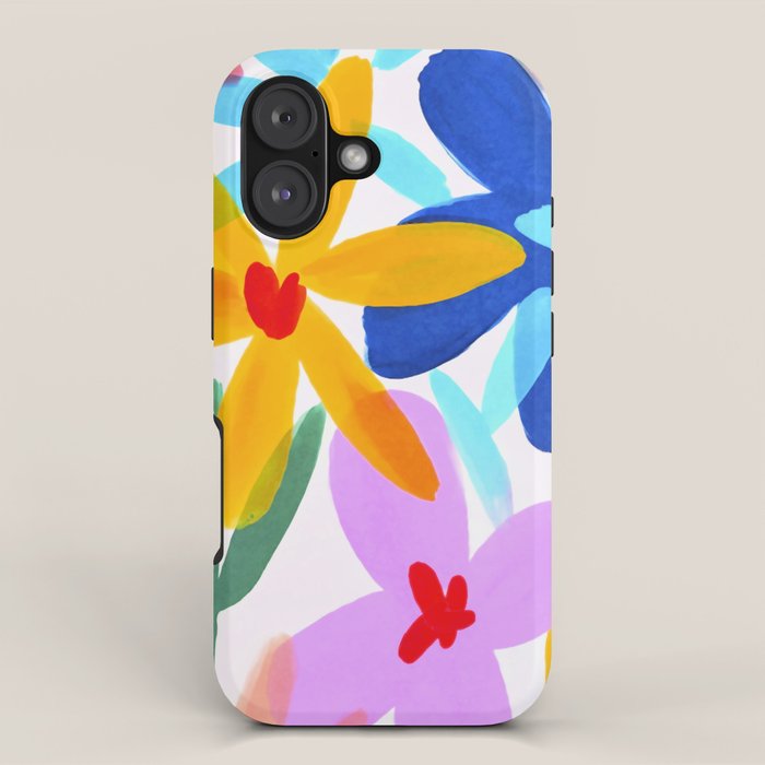 Playful Petals Mid Century Bold Groovy Flower Garden  iPhone Case Gallery Image 1