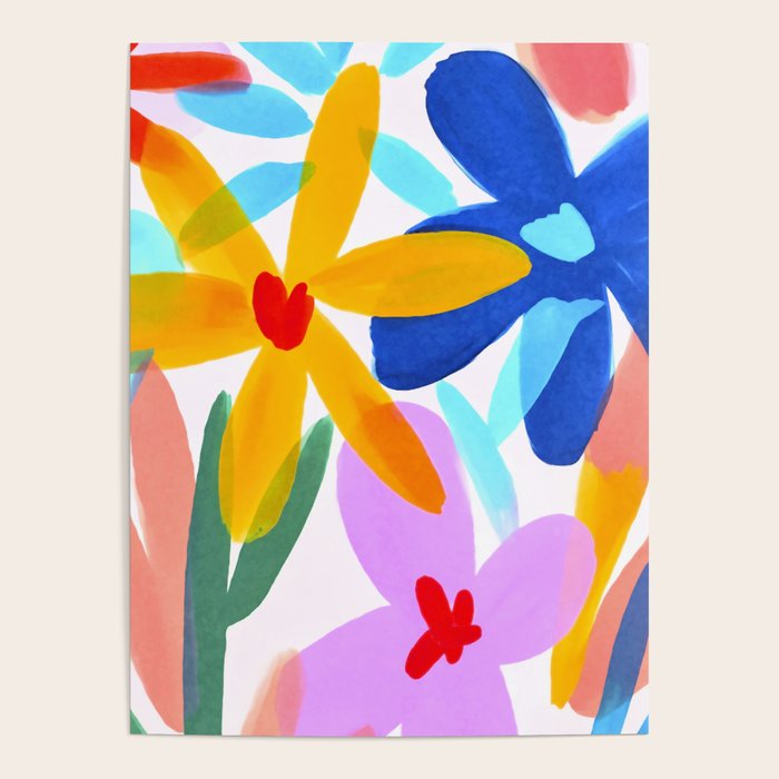 Playful Petals Mid Century Bold Groovy Flower Garden  Poster Gallery Image 4