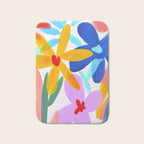 Playful Petals Mid Century Bold Groovy Flower Garden  Bath Mat Gallery Image 1