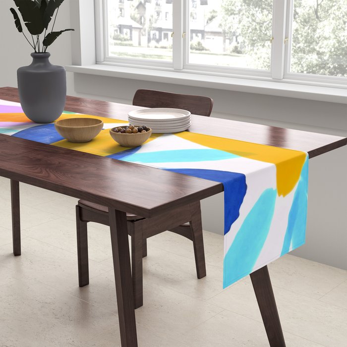 Playful Petals Mid Century Bold Groovy Flower Garden  Table Runner Gallery Image 2