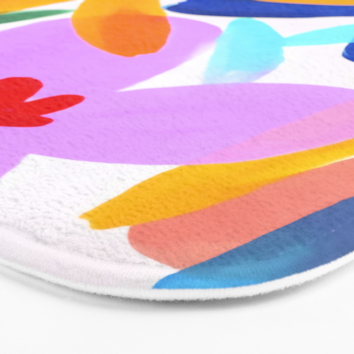 Playful Petals Mid Century Bold Groovy Flower Garden  Bath Mat Gallery Image 3