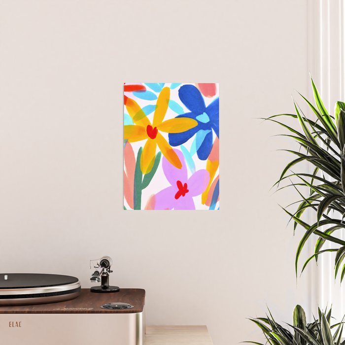 Playful Petals Mid Century Bold Groovy Flower Garden  Poster Gallery Image 2