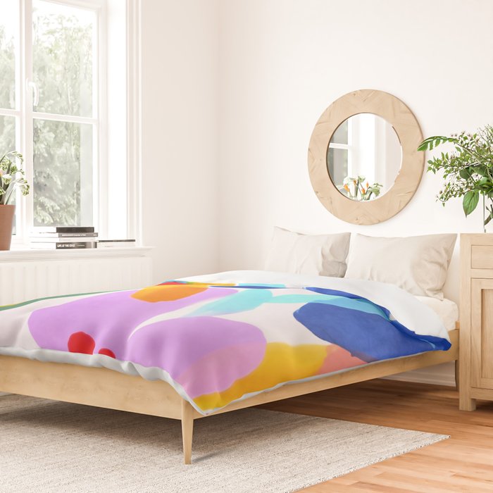 Playful Petals Mid Century Bold Groovy Flower Garden  Duvet Cover Gallery Image 2