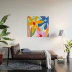 Playful Petals Mid Century Bold Groovy Flower Garden  Wood Wall Art Gallery Image 2