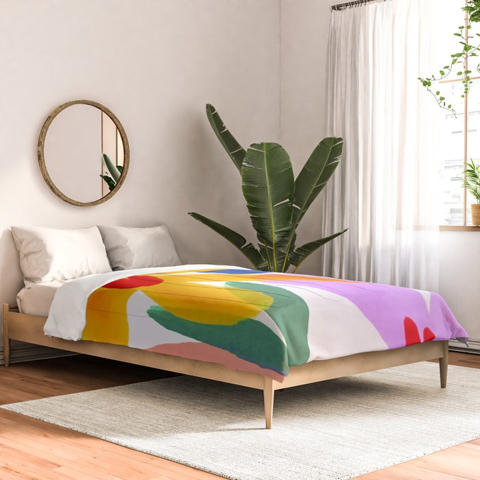 Playful Petals Mid Century Bold Groovy Flower Garden  Comforter Gallery Image 2