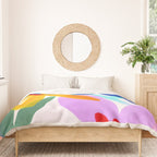 Playful Petals Mid Century Bold Groovy Flower Garden  Duvet Cover Gallery Image 3