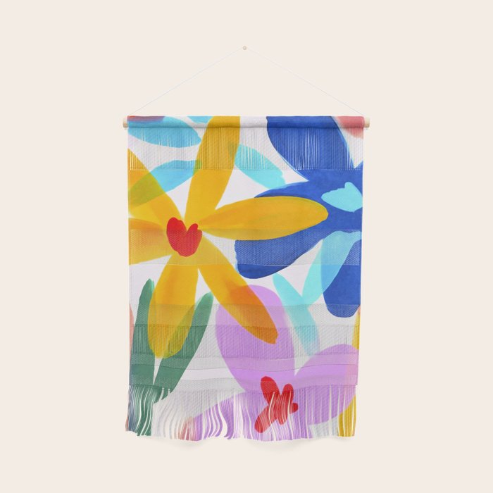 Playful Petals Mid Century Bold Groovy Flower Garden  Wall Hanging Gallery Image 1