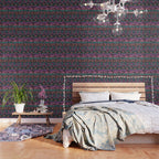 Mangatsika Mountain Stripe - Peach, Teal, Purple Wallpaper Gallery Image 3