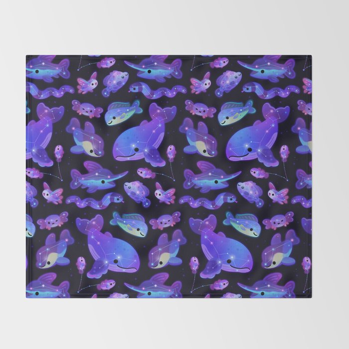 Ocean constellations Throw Blanket Gallery Image 2