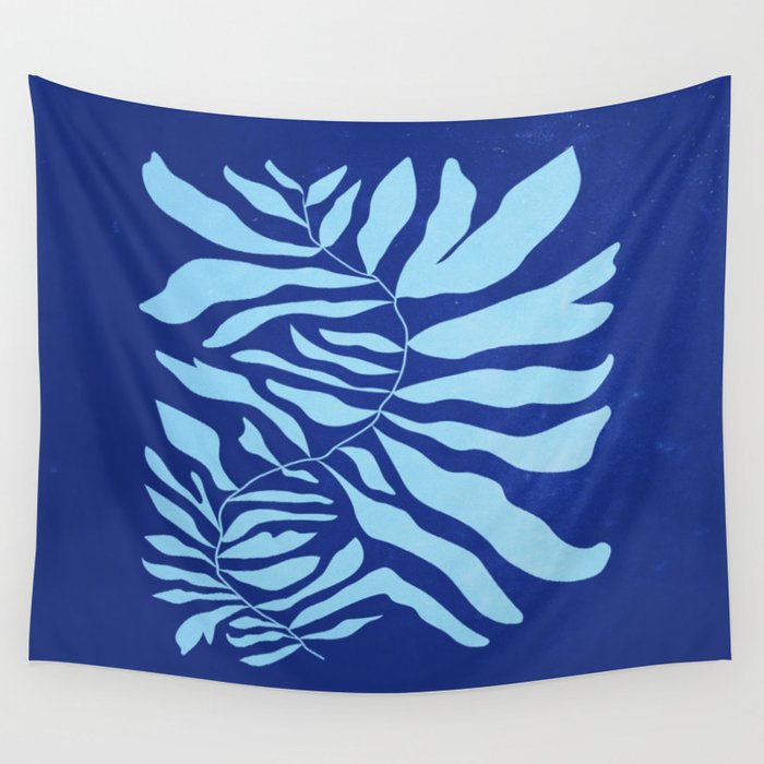 JAZZ FERNS 01 | Starry Blue Matisse Edition Wall Tapestry Gallery Image 1