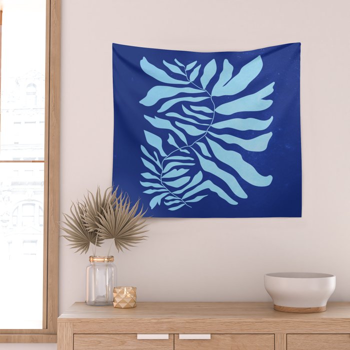 JAZZ FERNS 01 | Starry Blue Matisse Edition Wall Tapestry Gallery Image 2