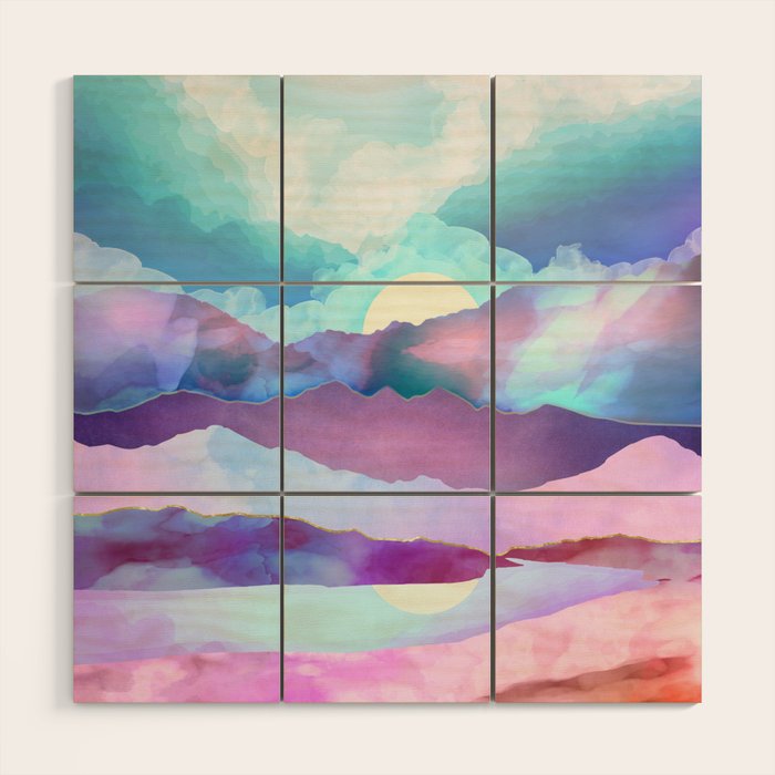 Opal Mountains Wood Wall Art Gallery Image 1