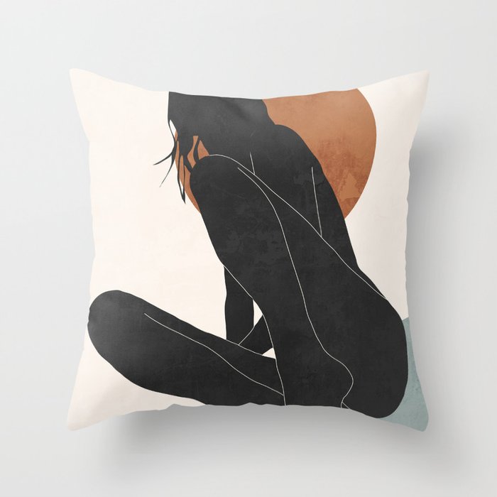 Abstract Art / Female Figure Throw Pillow Gallery Image 1