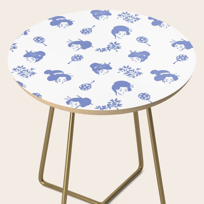 Light blue japanese pattern Side Table Gallery Image 2