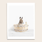 Baby Donkey in a Wooden Bathtub, Donkey Taking a Bath, Bathtub Animal Art Print By Synplus Notebook Gallery Image 4