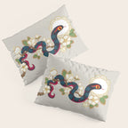 Snake and flowers 2 Pillow Sham Gallery Image 3