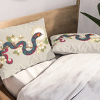 Snake and flowers 2 Pillow Sham Gallery Image 2