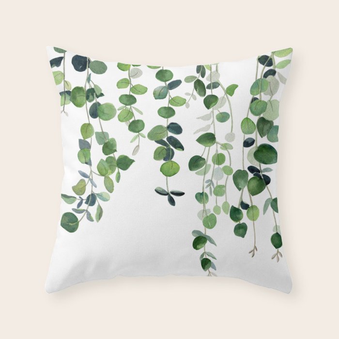 Eucalyptus Watercolor 2  Throw Pillow Gallery Image 6