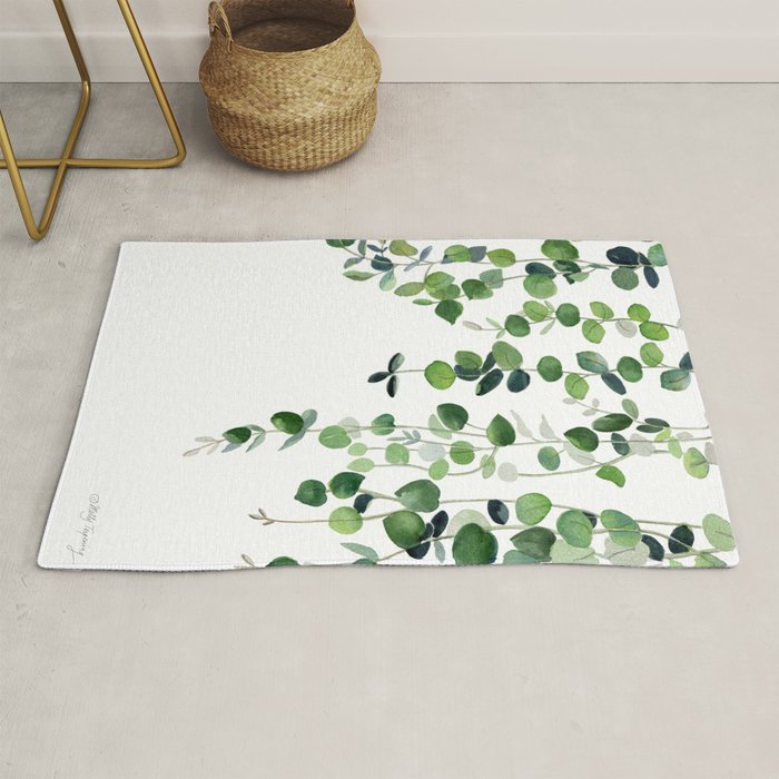 Eucalyptus Watercolor 2  Rug Gallery Image 1