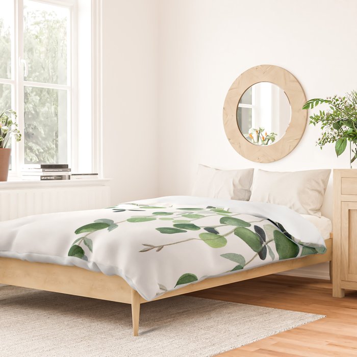 Eucalyptus Watercolor 2  Duvet Cover Gallery Image 2