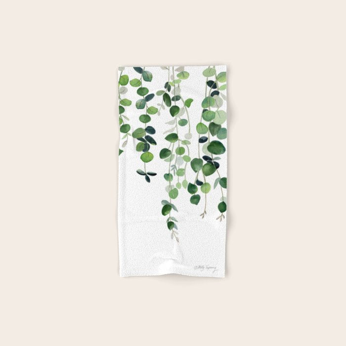 Eucalyptus Watercolor 2  Hand & Bath Towel Gallery Image 1