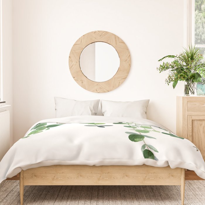 Eucalyptus Watercolor 2  Duvet Cover Gallery Image 3