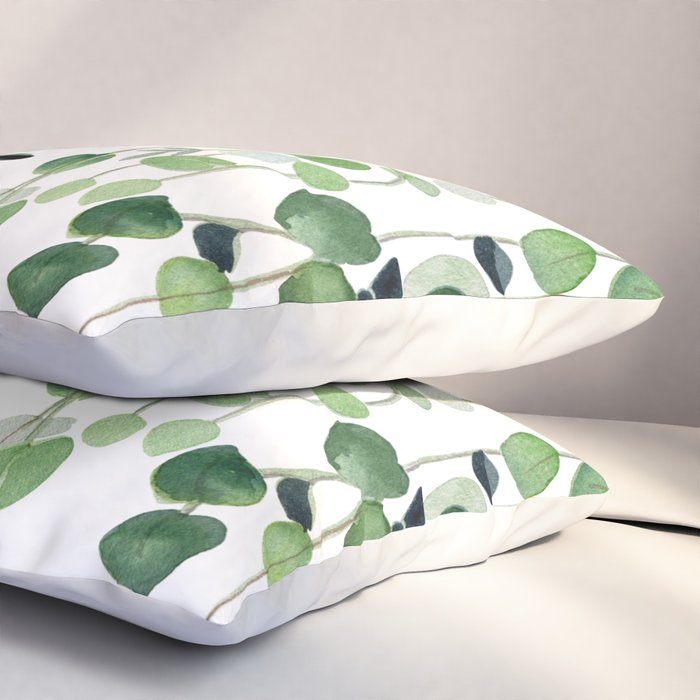 Eucalyptus Watercolor 2  Pillow Sham Gallery Image 3