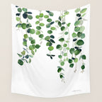Eucalyptus Watercolor 2  Wall Tapestry Gallery Image 4