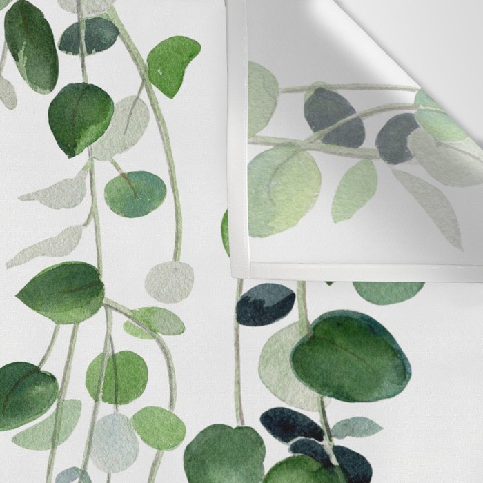 Eucalyptus Watercolor 2  Wall Tapestry Gallery Image 3