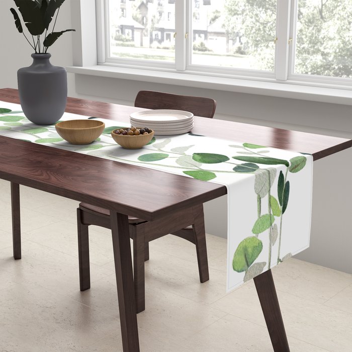 Eucalyptus Watercolor 2  Table Runner Gallery Image 2