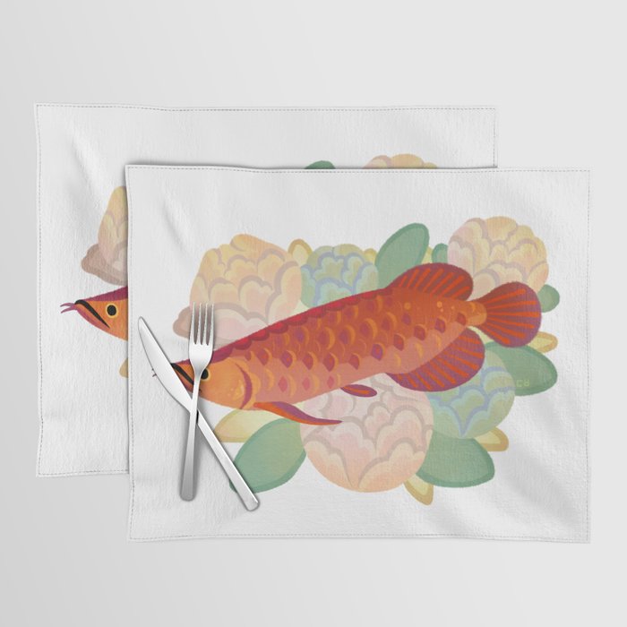 Arowana and peony 3 Placemat Gallery Image 1