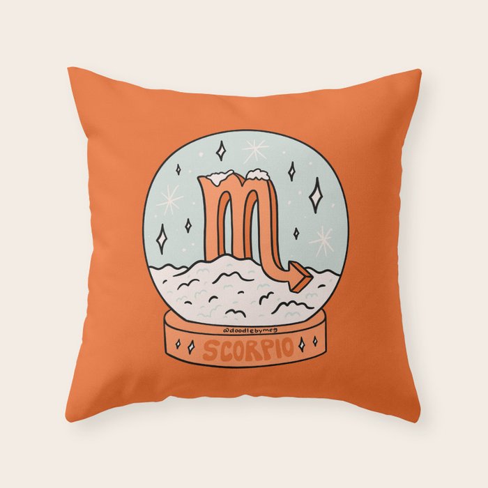 Scorpio Snow Globe Throw Pillow Gallery Image 6