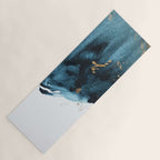 A Minimal Sapphire and Gold Abstract piece in blue white and gold by Alyssa Hamilton Art  Yoga Mat Gallery Image 1