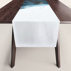 A Minimal Sapphire and Gold Abstract piece in blue white and gold by Alyssa Hamilton Art  Table Runner Gallery Image 1