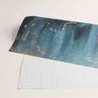 A Minimal Sapphire and Gold Abstract piece in blue white and gold by Alyssa Hamilton Art  Wrapping Paper Gallery Image 2